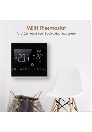 Flybuy Samdoo Dokunmatik Zemin Isıtma Termostatı - Çift Sıcaklık Kontrolü, Programlanabilir, 112 Karakterli Ekran