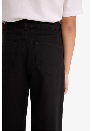 Defacto Kız Çocuk Wide Leg Geniş Paça Pamuklu Okul Pantolonu E6188a825aubk27 Siyah