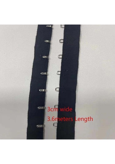 Siyah 4yard 3,6 Metre 3 Cm Genişliğinde Pamuklu Kumaş Kumaş Siyah/beyaz Gözler Kanca Dokuma Toka Klipleri Elbise Konfeksiyon Aksesuarları