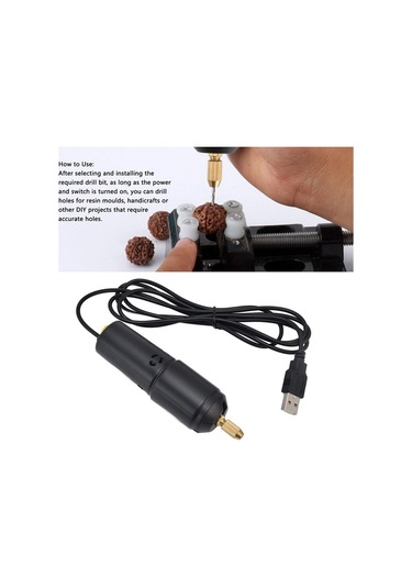 Sones Usb Arayüzü 360 Mini Elektrikli Matkap Manuel Tutkal Delme Elektrikli Matkap, Set: Matkap + 4 Adet Anahtar + 100 Adet Çivi