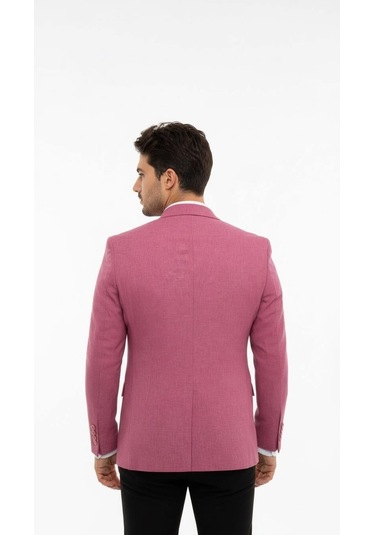 Plus Scorpion Gül Kurusu Erkek Slim Fit Tek Düğmeli Blazer Ceket Astarlı, Şık Ve Modern Kesim Gülkurusu