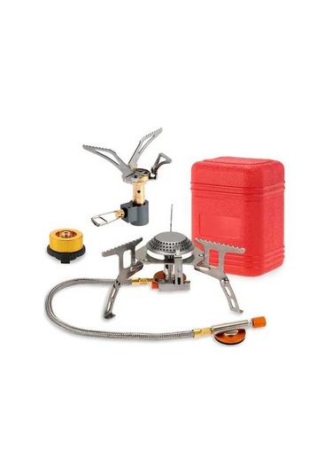 Createtech Ve Tipi Taşınabilir Seti, Renkli Pişirme Ocak Ocağı Mini Katlanır Kamp Jzr-gy Geeroyoo Gaz Çok Cep Brülör Adaptörlü 3000w + Ru Çok Renkli