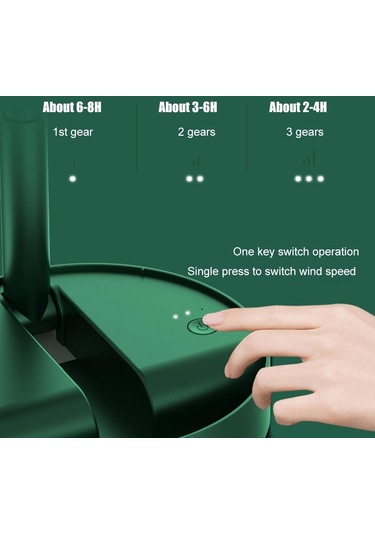 Torima F-06 Taşınabilir Şarjlı Fan 3 Kademeli Vantilatör Klima Soğutucu Fan Yeşil