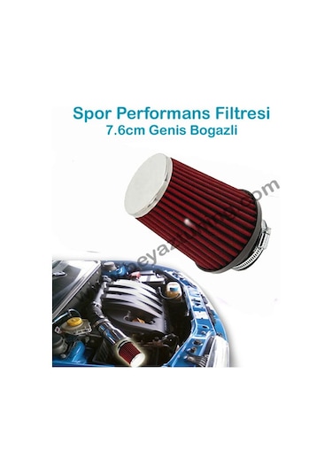 Performans Hava Filtresi Spor Filtre Geniş Boğazlı