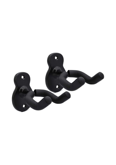 Lemestar Gitar Metal Kanca 2'li Set - Ukulele Keman Elektro Gitar Telli Enstrüman İçin + 5 Pena Siyah