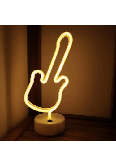 Büro Ev Ofis Hediyesi İçin Usb Pilli Neon Gitar Masa Lambası Diğer