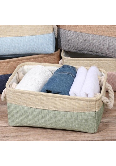 Yeşil Ev Gereçleri Çeşitli Eşyalar Sıralama Sepeti Katlanır Keten Organizatör Kutusu İç Çorap Bebek Oyuncakları Depolama Sepeti