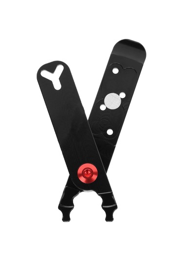 Kosona Alüminyum Alyuminyum Bisiklet Zinciri Açma Takımı - 4'lü Çok Fonksiyonlu: Lastik Çekici, Valf Anahtarı, Zincir Kilit Açıcı Siyah Siyah