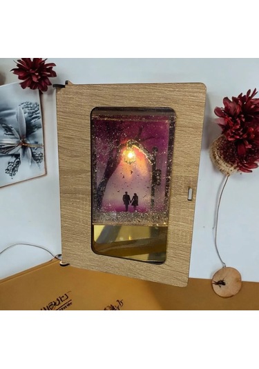 Dekoratif Işıklı Sokak Lambası Gold Gece Lambası Gold