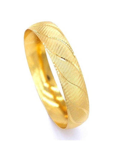 Ferizz 22 Ayar Altın Kaplama Kadın Bilezik 15Mm Kalınlık Blz-1078 Altın