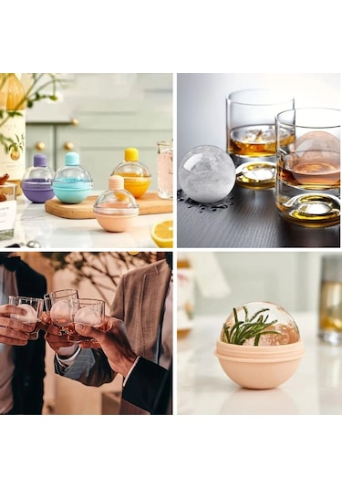 Hunili Altı Silikon Kolay Çıkabilen Büyük Boy Küre Buzluk 5224 Çok Renkli