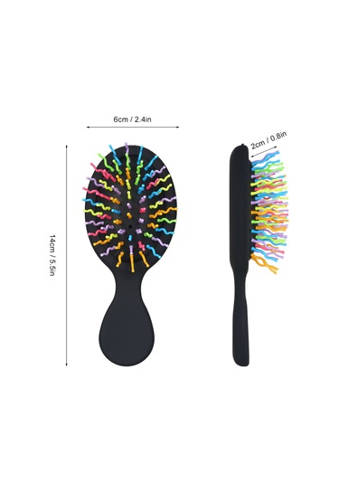 Vkemall Küçük Taşınabilir Hava Yastıklı Saç Fırçası - Yumuşak Uçlu Sırtlı Tırnaklar İle Saç Ve Kafa Derisi Masajı, Tüm Saç Tiplerine Uygun - Siyah