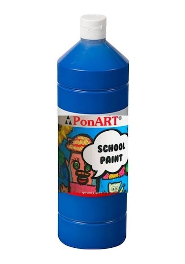 Ponart School Paint Tempera Boya 1000 Ml. Psp-2211 K.Mavi Koyu Mavi