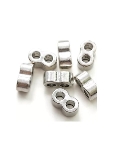 Kafebizu Boncuk Ayırıcı 10 Adet 16.5x9x9 Mm Gümüş Renkli 209195145