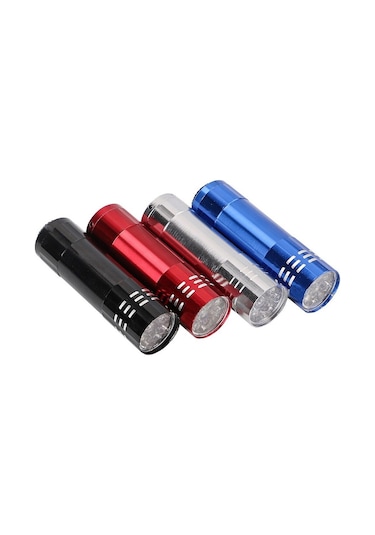 9 Led Metal Küçük El Feneri, Taşınabilir Cep Feneri Çok Renkli