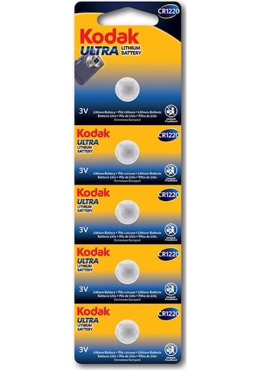 Kodak Ultra CR1220 Lityum Serisi Düğme Pil 5'li