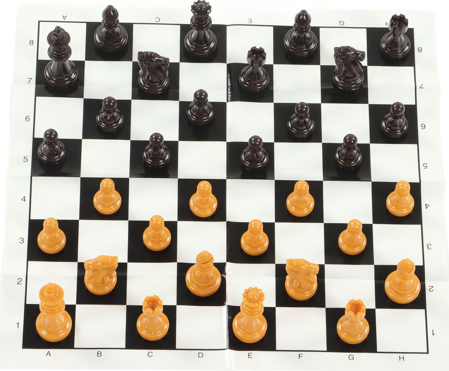 Vkemall Taşınabilir Plastik Satranç Seti - 25cm Folyo Tahta Ve Kumaş Çanta İle, Aile, Seyahat, Kamp İçin Zeka Egzersizi Oyunları