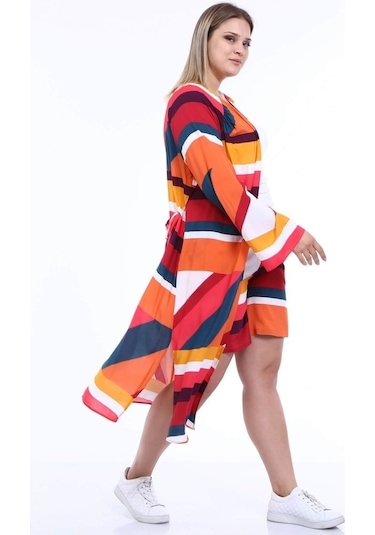 Myline Kadın Kuşaklı Uzun Kimono