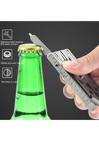 Tenfowee Stainless Steel Çok İşlevli Katlanabilir Pense - Ev Ve Doğa İçin Tornavida, Açıcı, Cetvel Ve 25 Araç Seti