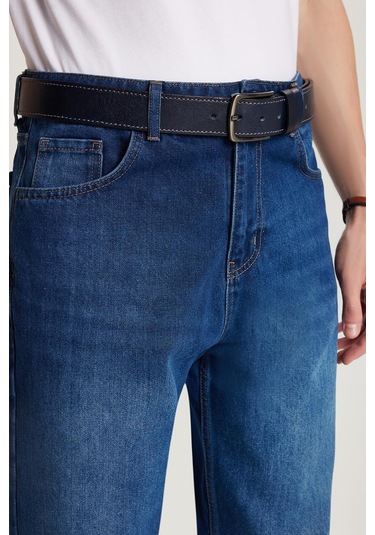 Erkek Relax Fit Geniş Kesim Boru Paça Denim Yıkamalı Taşlamalı Esnek Lacivert Jean Kot Pantolon-34089 Lacivert Erkek Relax Fit Geniş Kesim Boru Paça Denim Yıkamalı Taşlamalı Esnek Lacivert Jean Kot Pantolon-34089 Lacivert
