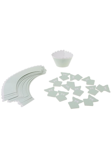 Homyl 12 Takım Cupcake Ve Paketleyici Dekor Kek Pişirme Açık Mavi