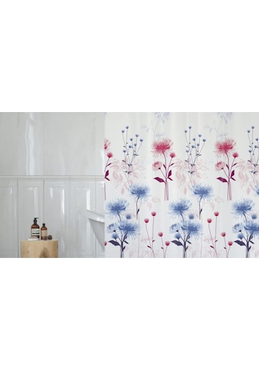 Tropik Banyo Duş Perdesi 8747 Model Çift Kanat 2X110X200Cm Çok Renkli
