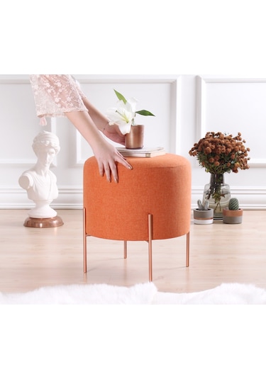 Lorencehome Copper Puf - Turuncu / Lorencehome