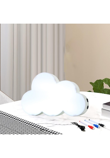 Homyl Yeniden Yazılabilir Gece Lambası Not Panoları Yılbaşı Beyaz