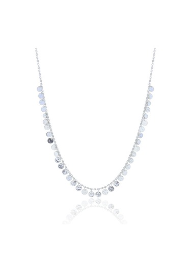 Gümüş Rodyumlu Dövme Modeli Pullu Kolye