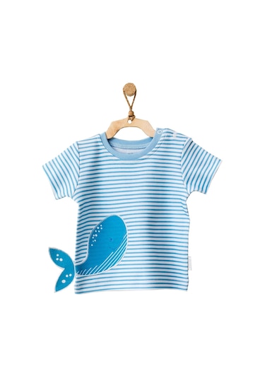 Andywawa Erkek Bebek Balina Motifli Mavi Alt Üst Takım Ac21564r 001