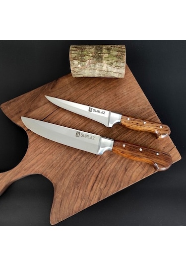 Sürlaz Pro 2 Parça  Ahşap Saplı Bıçak Seti