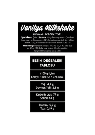 Nera Vanilyalı Milkshake 1.000g İçecek Tozu