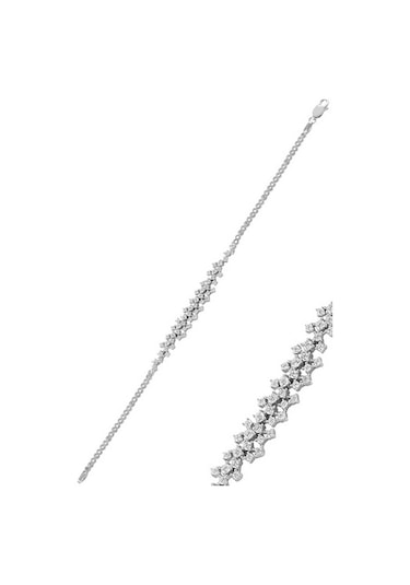 Gümüş Rodyumlu Pırlanta Modeli Su Yolu Gümüş Takım. (536822240)