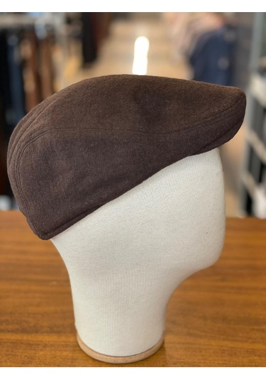 İngiliz London Model Kaşe Kumaş Kasket Şapka Kahverengi