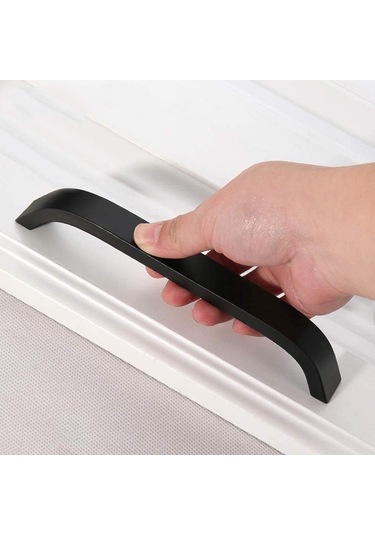 10 Adet Siyah Dolap Kulpu - Siyah Mutfak Kapı Kolları Dolapları