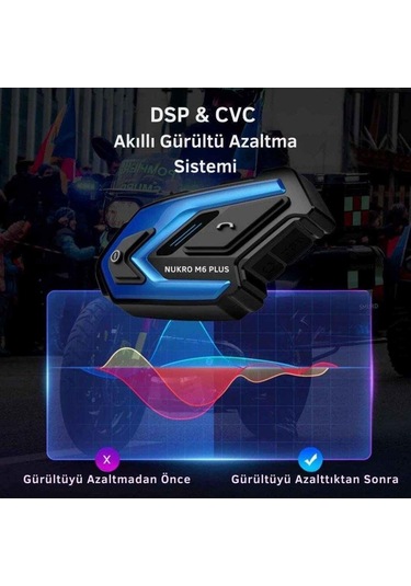 Nukrotech M6 Plus Bluetooth İntercom Siyah