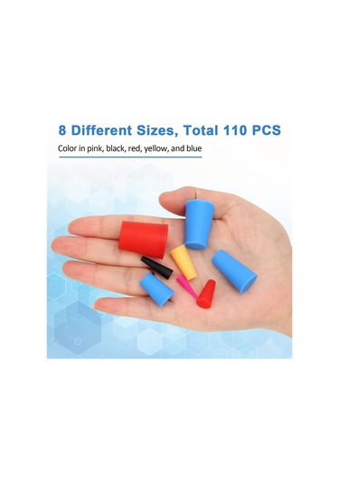 Xurunkeji 110 Adet Silikon Kauçuk Konik Tıpa, Delik Tıkaçları İçin Yüksek Sıcaklığa Dayanıklı Kauçuk Tıpalar, Püskürtme, Püskürtme,
