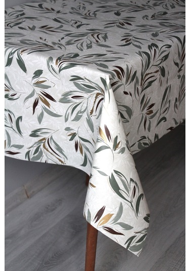 Elyaf Silinebilir Pvc Muşamba Masa Örtüsü 1258-1 Parlakyaprk Yeşil