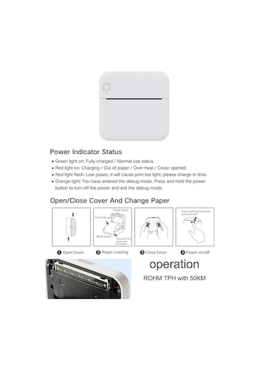 Trendooze Hallow Os7100w Çok İşlevli Taşınabilir Etiket Mini Cep Termal Yazıcı Rx