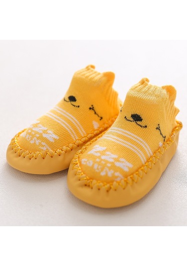 Uıowoo Bebek Yer Çorapları-kaymaz Yumuşak Tabanlı, 0 Pamuk, Sevimli Hayat Desenli - İlk Adım Ve Ev İçim Kullanım İçin Pd002-sarı
