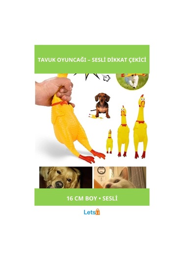 Ses Çıkaran Eğlenceli Tavuk Kedi Köpek Oyuncağı 16 Cm