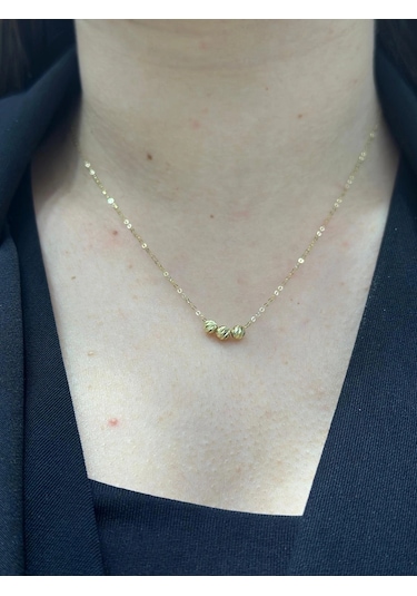 14 Ayar Altın 3'lü Dorikalı Mini Hediyelik Kolye 948 Gold