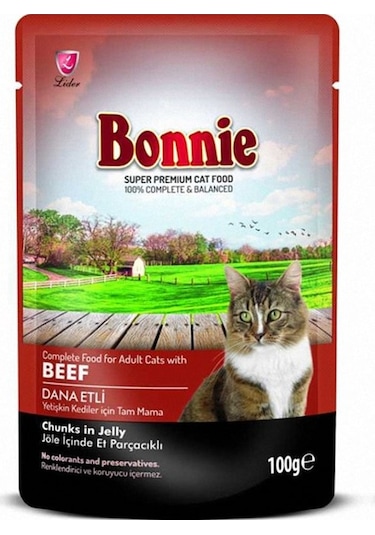 Bonnie Jelly Dana Etli Pouch Yetişkin Kedi Yaş Mama 100 G
