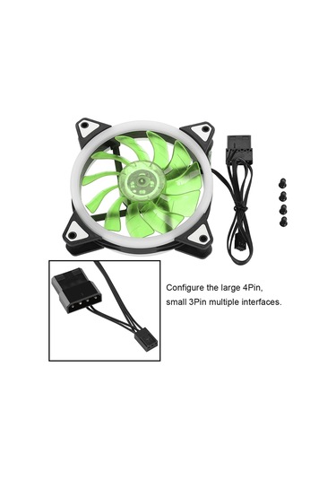 Kangvka 120mm 12v Dc Çift Açıklı Bilgisayar Kasası Fanı - Ultra Sessiz Hidrolik Yataklı, 4pin+3pin Arayüzlü Yeşil