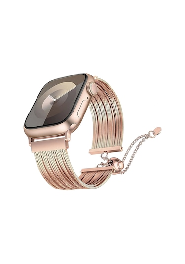 iOs Watch Uyumlu  10 42mm Redclick Krd-137 Metal Hasır Bilezik Kadın Kordon