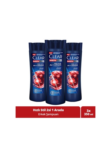 Men Kepeğe Karşı Etkili Şampuan Hızlı Stil 2si 1 Arada 350 Ml X 3