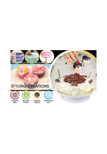 Sones 205'i 1 Arada Pasta Süsleme Döner Tablası Seti Pasta Süsleme Ağız Pişirme Gereçleri