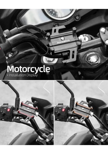 Valkyrie 879-k Alüminyum Motorsiklet Bisiklet Cep Telefonu Tutucu - Darbeye Dayanıklı Paslanmaz - 360 Derece Dönebilir - Evrensel Uygunluk Kırmızı