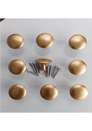 20x Fırçalanmış Altın Vintage Pirinç Kapı Kolu 30 Mm Yuvarlak Mobilya Kolu Ha-xin Diğer