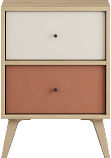 Adore Mobilya Terra  2 Çekmeceli Komodin-Florida Meşe/Karışık Renk 44 x 61 x 44 CM